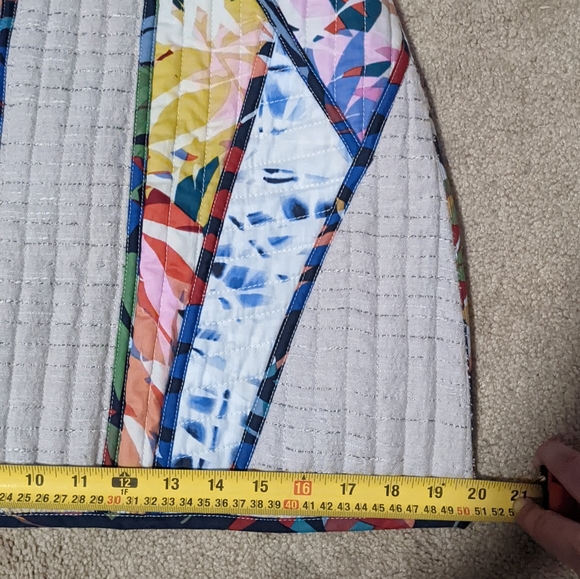 BCBG Andrick Palms Print-Blocked Miniskirt, Size 0, Stone Combo, Jacquard/Cotton - Picture 11 of 12